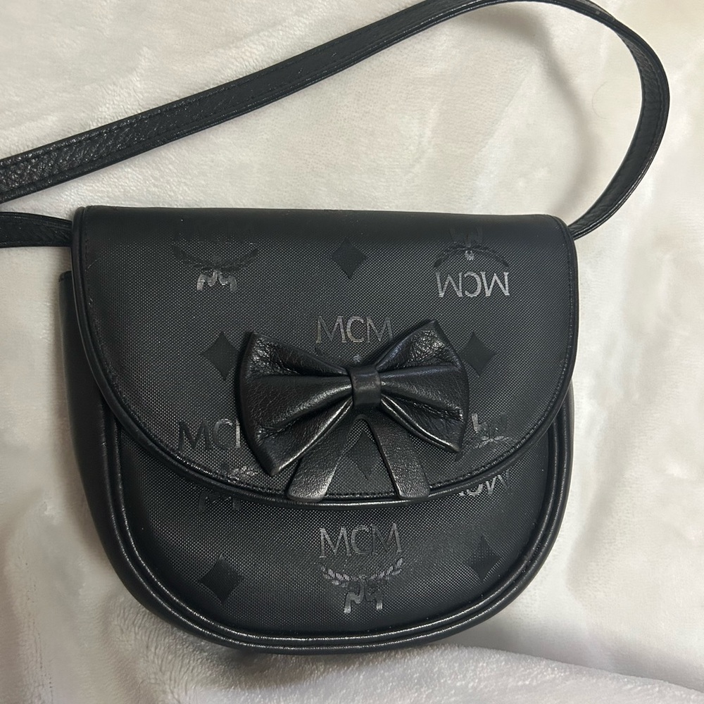 MCM Black Crossbody Bag with Bow Detail